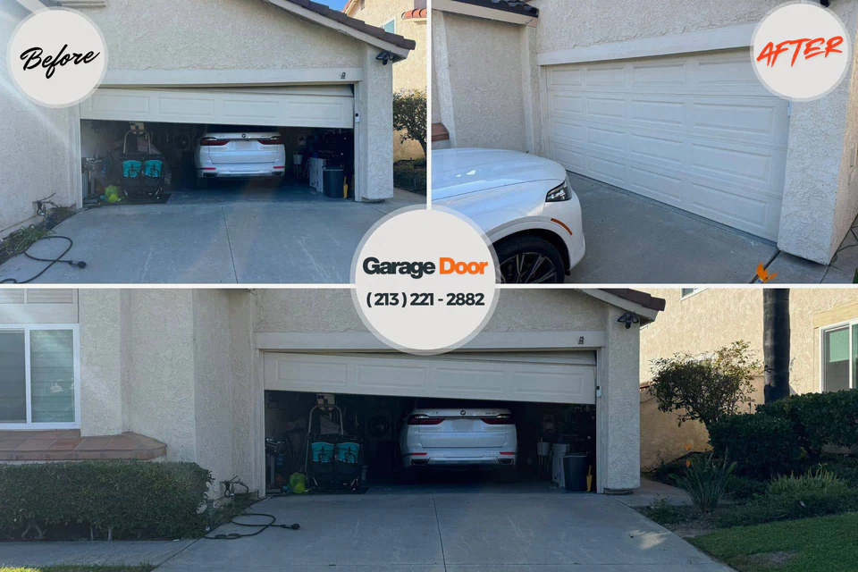 Before and after: garage door opener repair Honeyville, UT